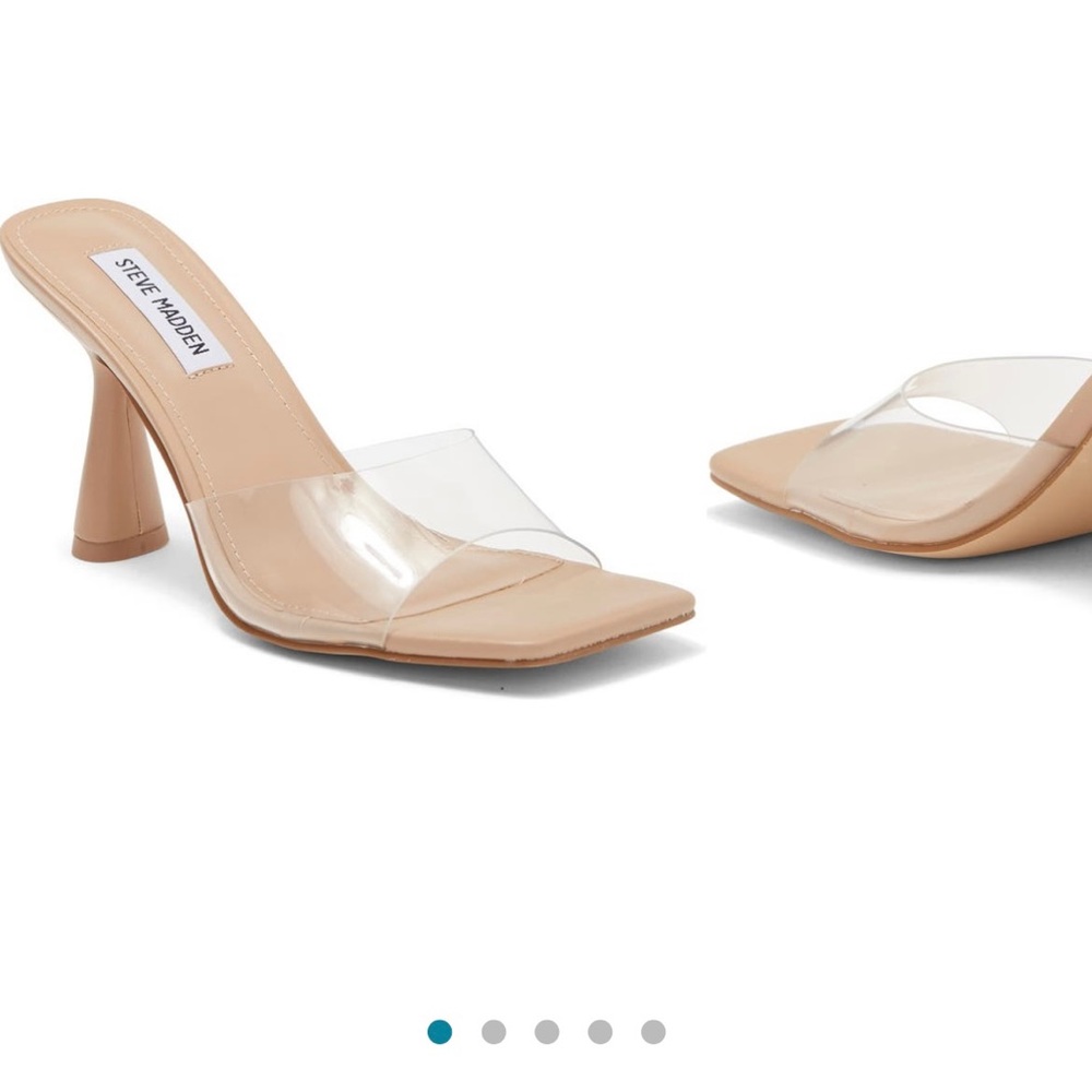 Steve Madden Tan Clear Strap Sandals